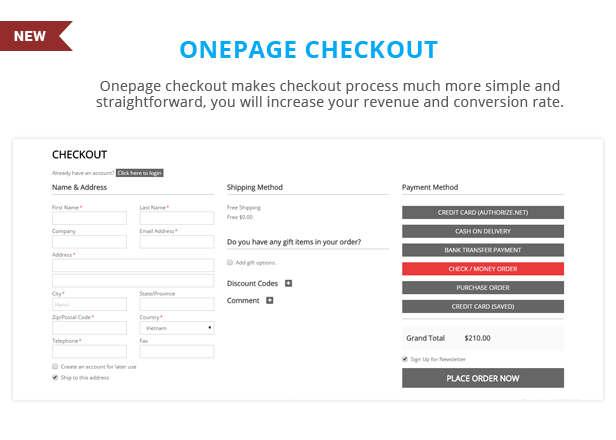 Sawyer - Onepage checkout